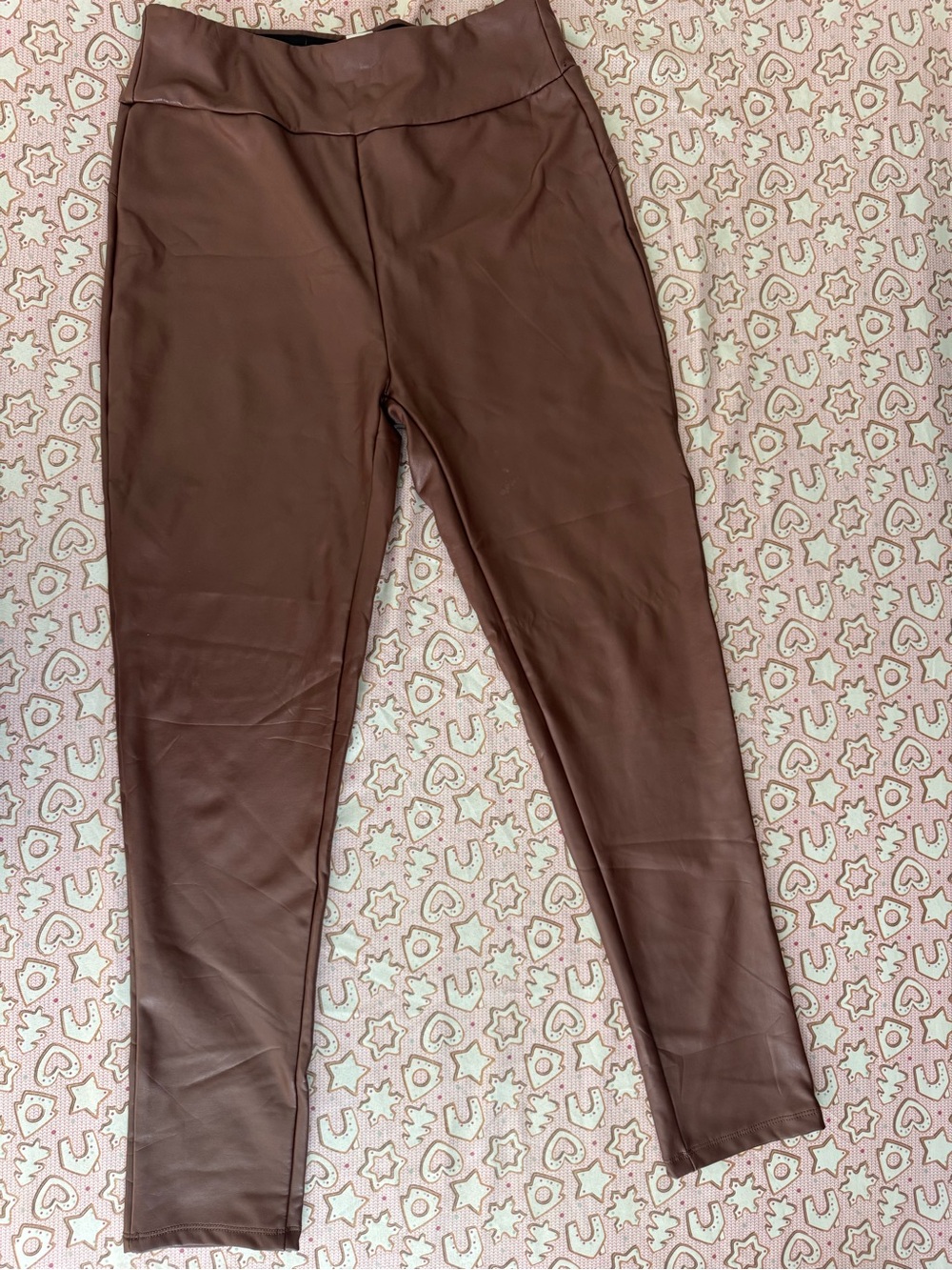 MIA Womens Faux Leather Leggings in Brown